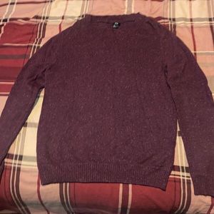 H&M Burgundy Elbow Padded Crewneck